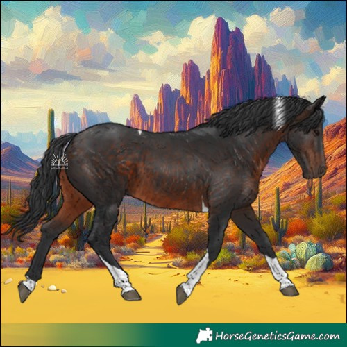 Horse Color:Brown Tobiano 