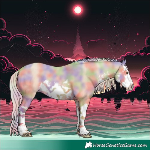 Horse Color:Nacre White Spotted Palomino Dun 