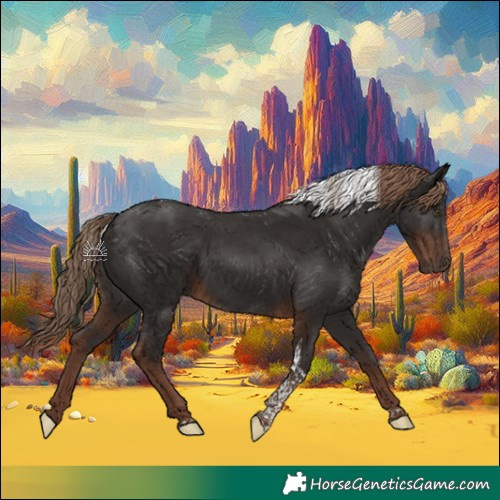 Horse Color:Liver Chestnut Tobiano Rabicano 