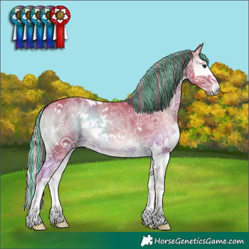 Horse Color:Painted Watercolor White Spotted Liver Red Onyx Ice Splash 