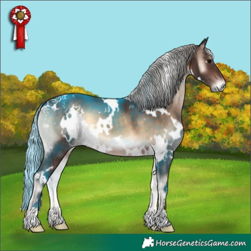 Horse Color:White Spotted Silver Brown Onyx 