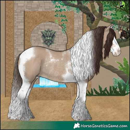 Horse Color:Liver Red Dun Splash Tobiano Rabicano 