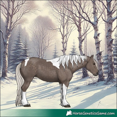 Horse Color:Silver Black Tobiano 