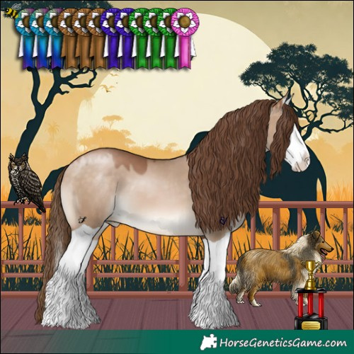 Horse Color:Brown Pearl Dun Splash 