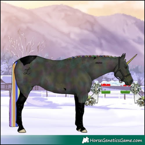 Horse Color:Void Painted Watercolor Midnight Silver Brown Ice Dun Tobiano 