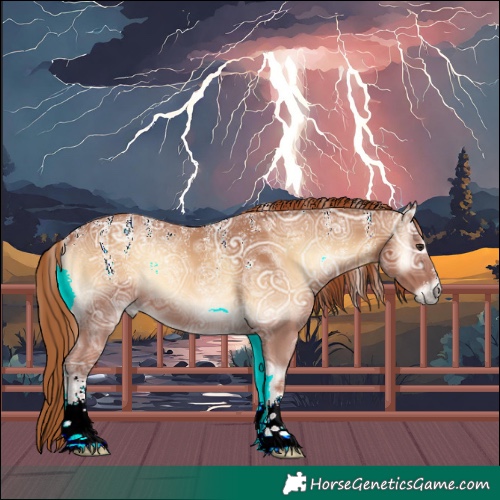 Horse Color:Powder White Red Onyx Ice Rabicano 