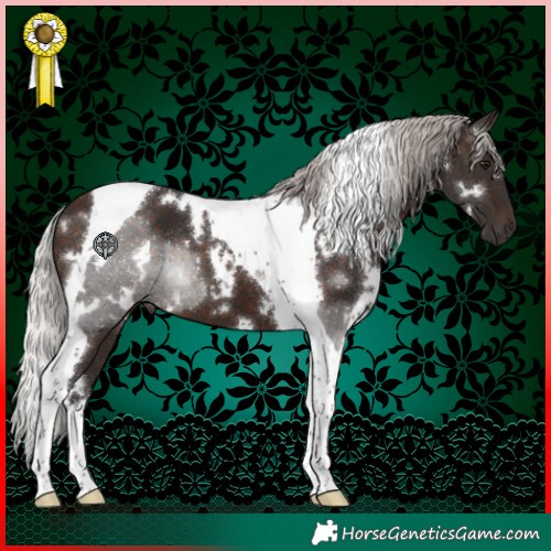 Horse Color:White Spotted Silver Brown Tobiano 