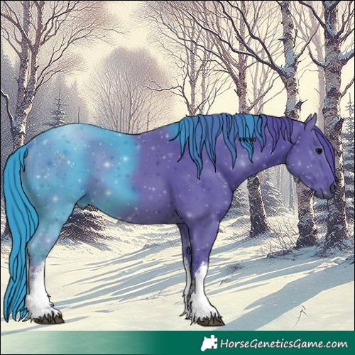 Horse Color:Watercolor White Spotted Black 