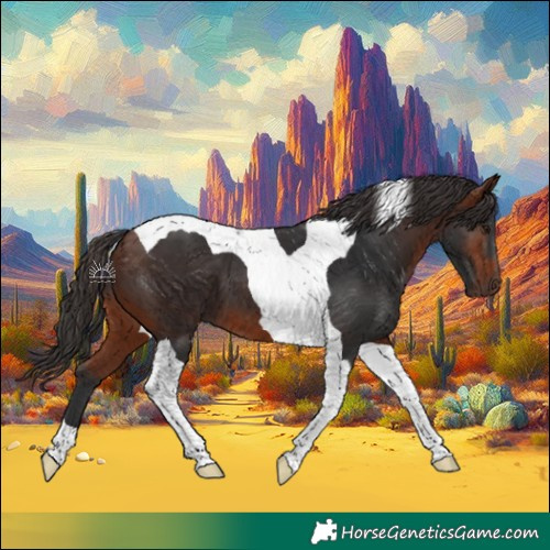 Horse Color:Bay Tobiano 