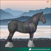 Horse Color:Watercolor Midnight Silver Buckskin Ice Sabino Tobiano 