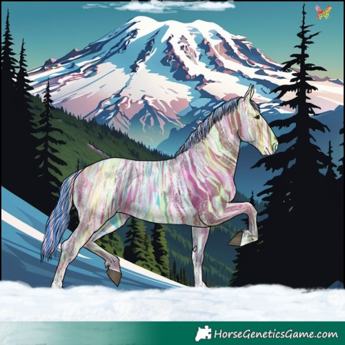 Horse Color:Painted Silver Brown Ice Tobiano 