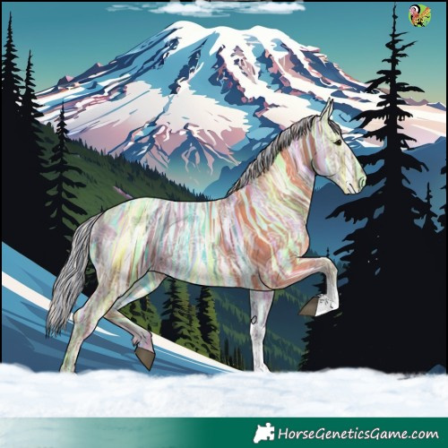 Horse Color:Painted Silver Black Ice Tobiano 