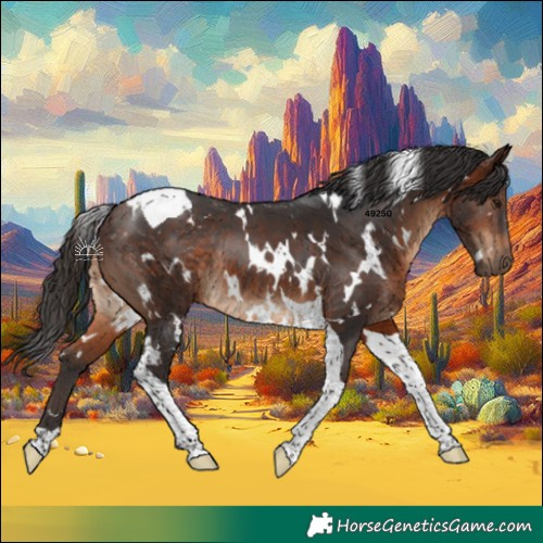 Horse Color:White Spotted Brown Tobiano Rabicano 
