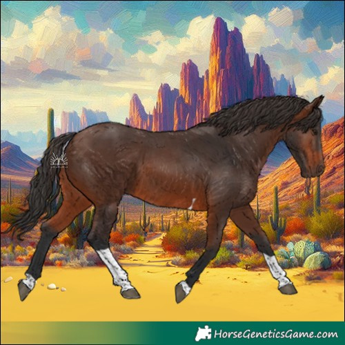 Horse Color:Brown Tobiano