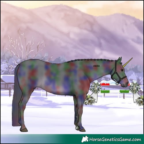 Horse Color:Nacre Black Rabicano 