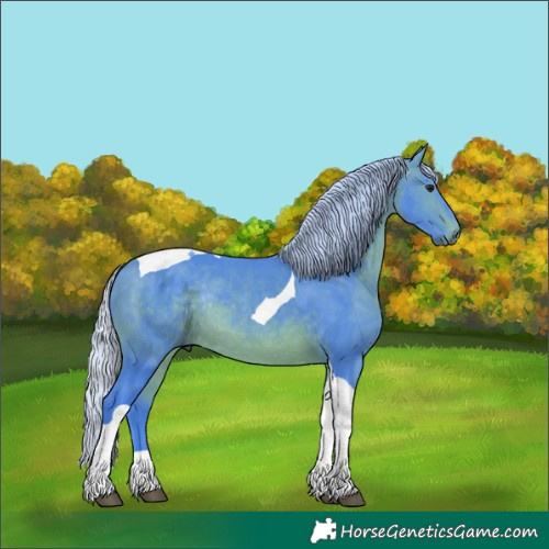 Horse Color:Watercolor Silver Brown Tobiano Rabicano 