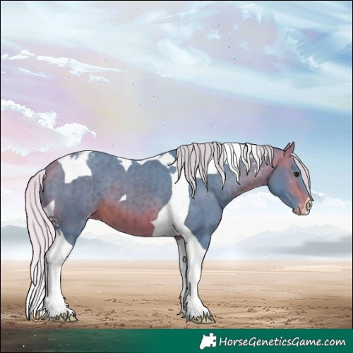 Horse Color:Watercolor Silver Brown Tobiano Varnish 
