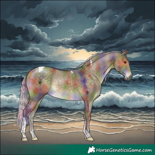 Horse Color:Nacre Silver Buckskin Dun Tobiano 