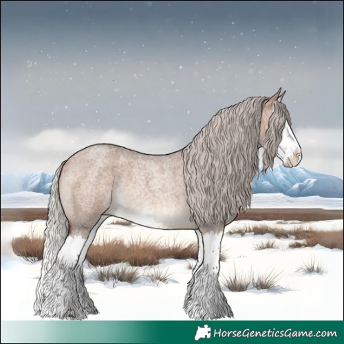 Horse Color:Silver Brown Roan Dun Splash Rabicano 