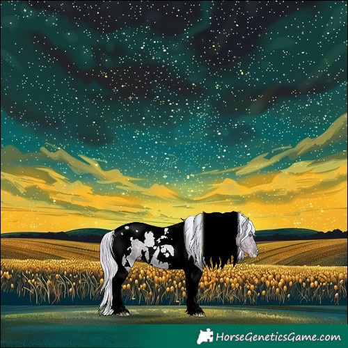 Horse Color:Watercolor Plaid  White Spotted Silver Smoky Grullo Chinchilla Ice Tobiano 