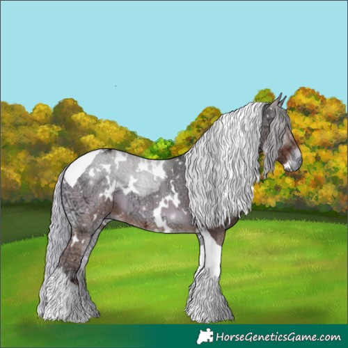 Horse Color:White Spotted Silver Blue Onyx Ice Tobiano 