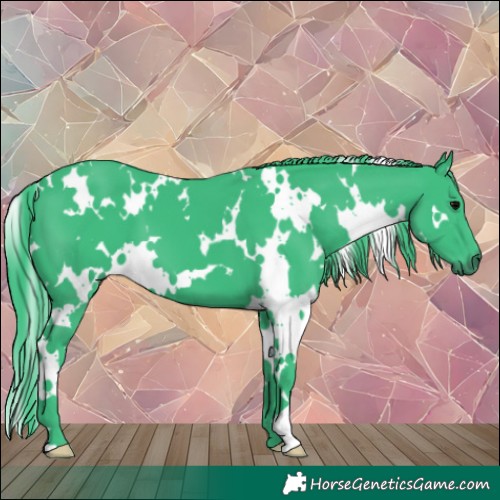Horse Color:Watercolor White Spotted Black 
