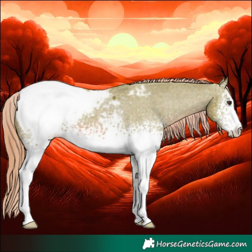 Horse Color:Watercolor White Spotted Chestnut Snowcap 