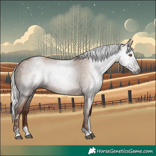 Horse Color:Gray Silver Black Pearl Tobiano