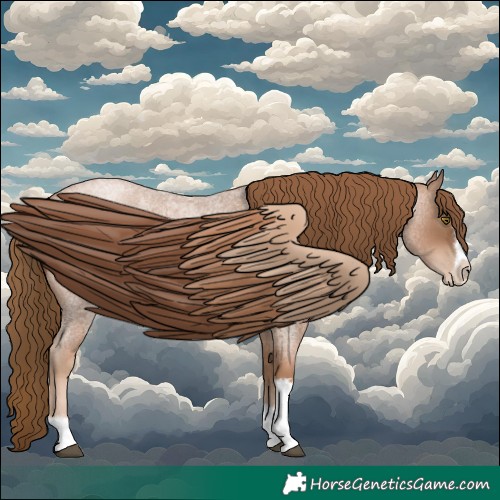 Horse Color:Liver Red Roan Pearl Tobiano Frame 