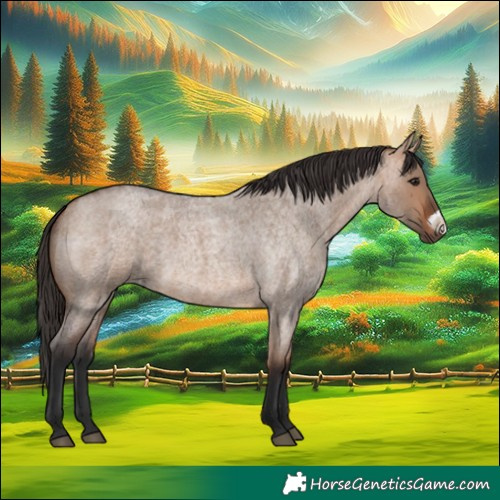 Horse Color:Bay Roan Dun Frame Rabicano