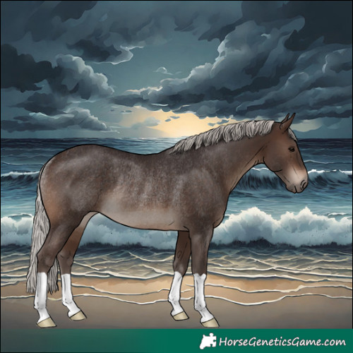 Horse Color:Silver Brown Rabicano 