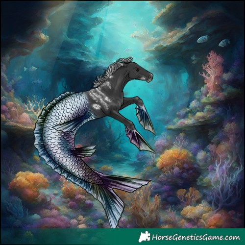 Horse Color:Powder White Black Tobiano 