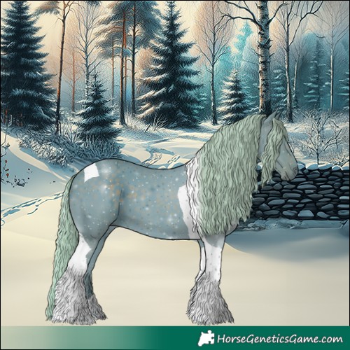 Horse Color:Watercolor Silver Black Tobiano 