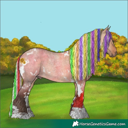 Horse Color:Painted White Spotted Silver Brown Roan Dun 