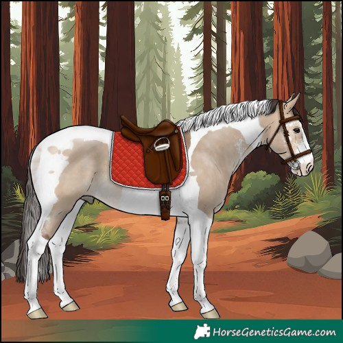 Horse Color:Bay Dun Sabino Tobiano 