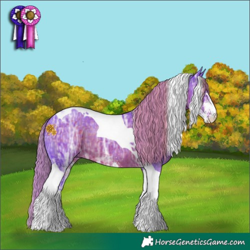 Horse Color:Watercolor Liver Chestnut Ice Sabino Tobiano Rabicano 