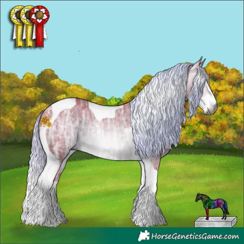 Horse Color:Gray Watercolor Liver Chestnut Ice Sabino Tobiano Rabicano 