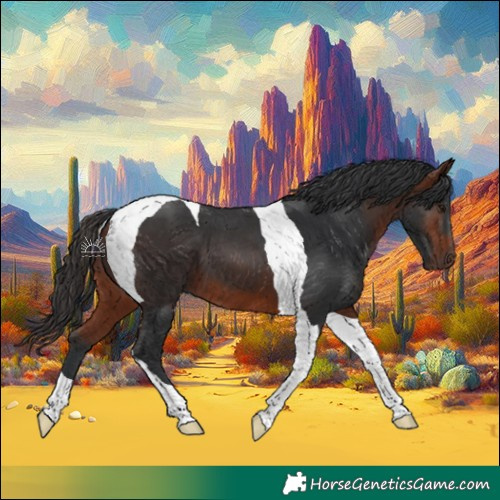Horse Color:Bay Tobiano 