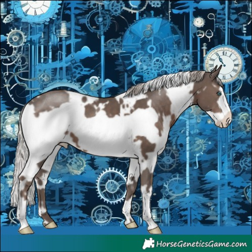 Horse Color:White Spotted Silver Black Frame 