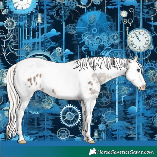 Horse Color:White Spotted Silver Grullo Splash Tobiano Appaloosa 