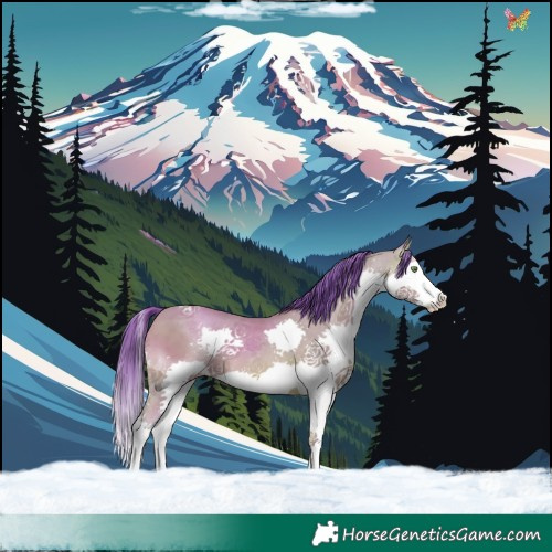 Horse Color:Watercolor Amber Champagne Splash Tobiano 