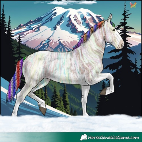 Horse Color:Painted Silver Brown Ice Sabino Tobiano