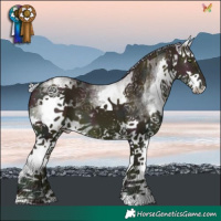 Horse Color:Watercolor White Spotted Midnight Silver Sable Champagne Dun Splash 