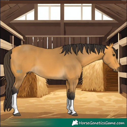 Horse Color:Buckskin Tobiano