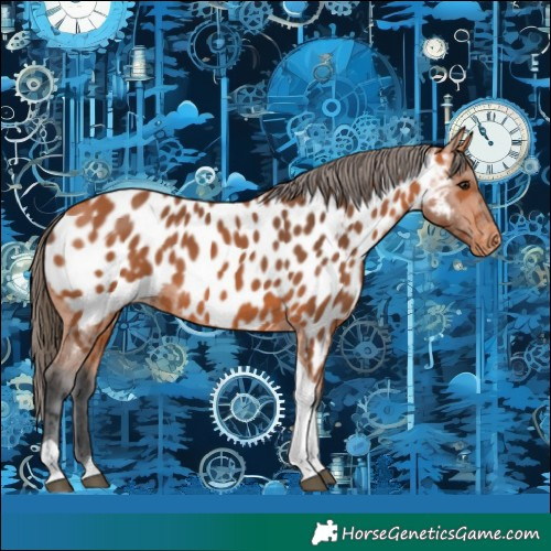 Horse Color:Bay Tobiano Near Leopard