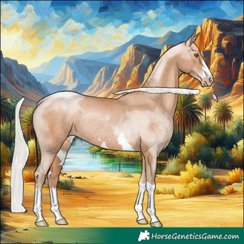 Horse Color:Silver Black Pearl Rabicano 