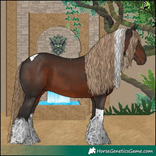 Horse Color:White Spotted Liver Chestnut Tobiano 