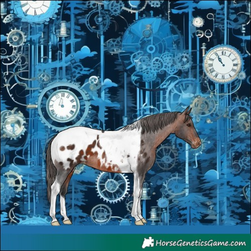 Horse Color:Bay Tobiano Near Leopard