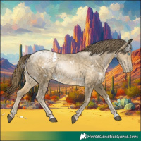 Horse Color:White Spotted Buckskin Pearl Rabicano