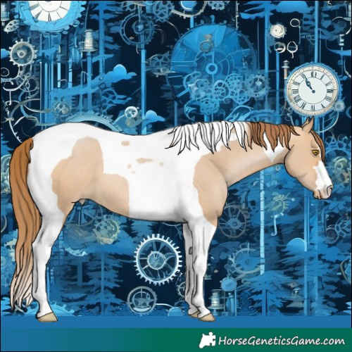 Horse Color:Bay Pearl Dun Tobiano